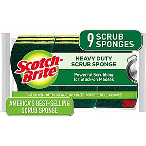 9-Count Scotch-Brite Heavy Duty Scrub Sponges $5.85 w/ S&S + Free Shipping w/ Prime or on orders over $25