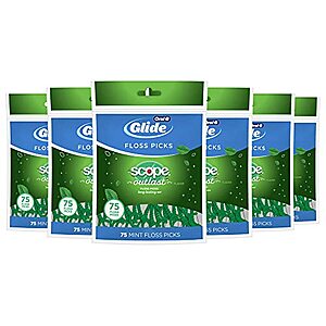 6-Pack 75-Count Oral B Glide Dental Floss Picks $10 + Free Shipping w/ Prime or on orders over $25