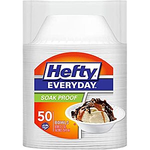 50-Count 12-Oz Hefty Everyday Soak Proof Foam Bowls $2.35 w/ S&S + Free Shipping w/ Prime or on orders over $25