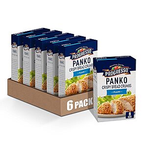 6-Pack 8-Oz Progresso Panko Crispy Bread Crumbs (Plain) $7.40 w/ Subscribe & Save