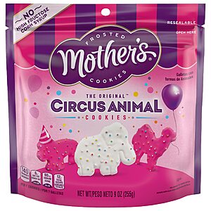 9-Oz Mother's Circus Frosted Circus Animal Cookies $2.13 w/ S&S + Free Shipping w/ Prime or on orders over $35