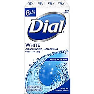 8-Pack 4-Oz Dial Antibacterial Deodorant Soap (white) $3.32 w/ S&S + Free Shipping w/ Prime or on orders over $25