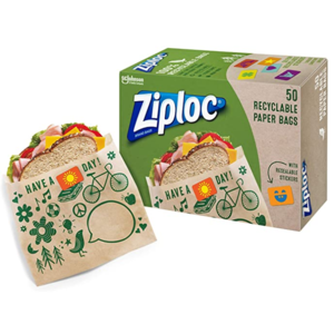 50-Count Ziploc Recyclable and Sealable Paper Sandwich Bags $3.89 w/ S&S + Free Shipping w/ Prime or on orders over $25