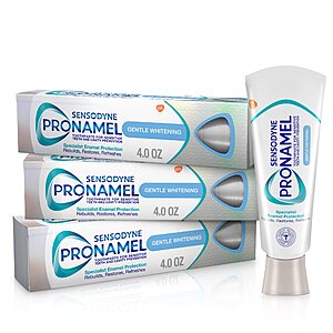 6 count 4oz Sensodyne Pronamel Gentle Teeth Whitening Enamel Toothpaste for Sensitive Teeth, to Reharden and Strengthen Enamel: As low as $15 at Amazon