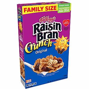16-Count 22.5-oz Kellogg's Raisin Bran Crunch Breakfast Cereal: $26.38 or less w/S&S (cheaper than previous FP deal)