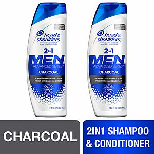 2-Pk 12.8oz Head & Shoulders Men's 2-in-1 Dandruff Shampoo w/ Charcoal $9 w/ S&S + Free S&H