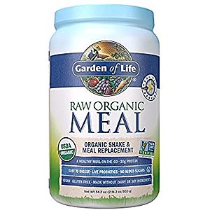 Garden of Life Meal Replacement Vanilla Powder, 28 Servings, Organic Raw Plant Based Protein Powder, Vegan, Gluten-Free: $19.45 or less w/S&S