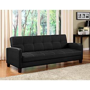Wood and Faux Leather Futon Couch / Sofa Sleeper $219