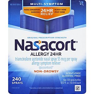 Nasacort Multi-Sympton 24Hr Nasal Allergy Relief Spray (2x120 Ct 240 Sprays) $16.50 w/ S&S + Free Shipping