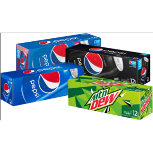 3x - 12-Pack 12-Oz Beverage Soda - Pepsi, Diet Pepsi or Mountain Dew-  $8.45 in Target $8.42