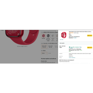 USED Apple Watch Series 8 - GPS 45mm - RED - Amazon Warehouse Deals - Additional 20% off - Starting at $185.04
