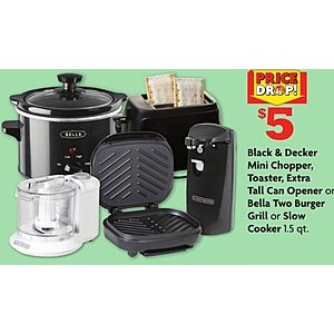 Black and Decker Small Appliances $5 or 5/$20 at Family Dollar Store B&M