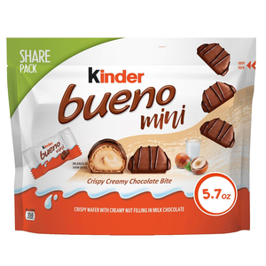 Amazon.com : Kinder Bueno Mini, Milk Chocolate and Hazelnut Cream, Individually Wrapped Chocolate Bars, Share Size, 5.7 oz : Grocery & Gourmet Food $2.79