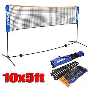 Badminton,Tennis&Volleyball Net with collapsible stand frame for Training and Match,10ft x 5ft (L&W) $26.59