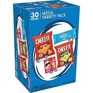 $9 /w S&S: 30-Pack 1-Oz Kellogg's Mega Variety Pack (Cheez-It, Pringles, Rice Krispies)