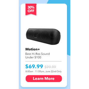 Amazon Prime Members: Soundcore Motion+ Bluetooth Speaker - Starting 06/22 8:00 AM Pacific $69.99