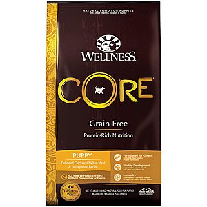 26-lbs Wellness CORE High Protein Grain Free Natural Dry Puppy Food, Chicken $23.53 or less w/ S&S & More