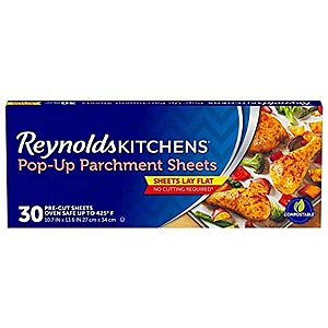 30-Count Reynolds Kitchens Pop-Up Parchment Paper Sheets (10.7" x 13.6") $2.30 w/ Subscribe & Save & More