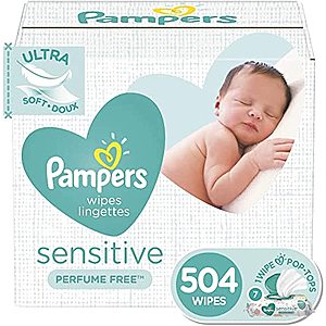 504-Count Pampers Sensitive Water Based Baby Diaper Wipes $10.50