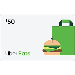 Uber Eats eGift Cards (Digital Delivery): $100 eGC $85 or $50 eGC $42.50 & More