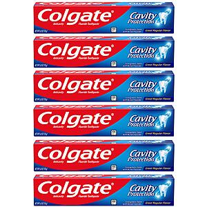 6-Pack 6-Oz Colgate Cavity Protection Toothpaste w/ Fluoride $4.90 w/ Subscribe & Save & More