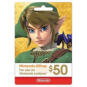 Costco Members: $50 Nintendo eShop Gift Card (Digital) $40