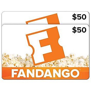 Costco Members: $100 (2x $50) Fandango Gift Card (Digital) $69.99