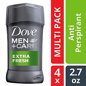 4-Pack 2.7oz Dove Men+Care Antiperspirant Deodorant (Extra Fresh) $7.45 w/ S&S + Free S/H