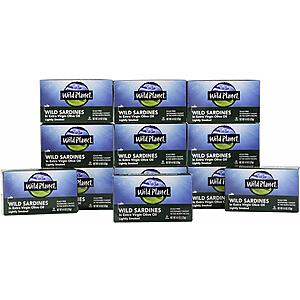 12-Count 4.4oz Wild Planet Wild Sardines in Extra Virgin Olive Oil, Lightly Smoked $11 w/ S&S + Free s/h