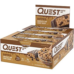 12-Ct 1.76oz. Quest Nutrition Protein Bars (Dipped Chocolate Chip Cookie Dough) $13 w/ Subscribe & Save