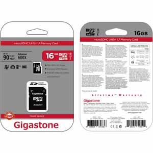 $3.79 for 16GB microSDHC Gigaston Transfer speeds 90MB/s Class 10 UHS-1 GS-2IN1600x16GB-R