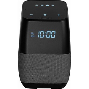 $24.99 Insignia Voice Smart Bluetooth Speaker and Alarm Clock with the Google Assistant built-in Gray