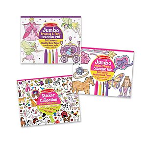 3-Piece Melissa & Doug Sticker Collection & Jumbo Coloring Pads Set  $7 + Free Shipping w/ Prime or on $35+