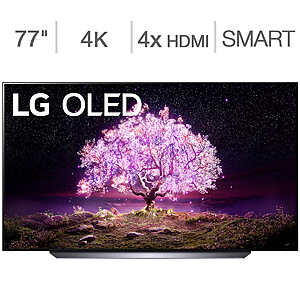 77" LG OLED77C1AUB 4K Smart OLED TV + $100 Streaming Credit + 5-Yr Warranty $2400 for Costco Members + Free S/H