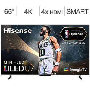 Costco: Hisense 65" U75K Series 120Hz Mini-LED 4K QLED Smart TV $649.99, 75" @ $849.99, 55" @ $479.99