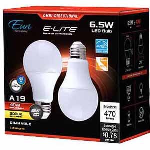 SF BAY AREA ONLY - Euri Light Bulbs A19 2-Pack LED $0.29 cents (JA8, CEC) Fry's In-Store Only $0.29