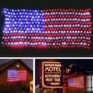 Amazon: Waterproof American US Flag LED String Light - USA Flag Light/Decorative Hanging Ornaments $17.54 Free Shipping