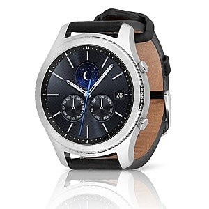 Samsung Gear S3 Classic Smartwatch Verizon 4G LTE Silver with Large Black Leather Band (Certified Refurbished) For $175.96 Shipped @ a4c9