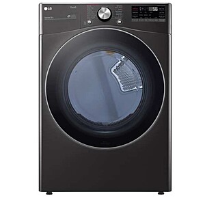 LG 7.4 cu. ft. Smart Wi-Fi Front Load Electric Dryer w/ TurboSteam (Black Steel) $300 (Select Stores) + Free Store Pickup