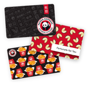 Panda Express Buy 3 or more gift cards and get 20% off your entire purchase.
