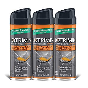 $17.12 /w S&S: Lotrimin Athlete's Foot Antifungal Powder Spray - Pack of 3, 4.6oz Cans
