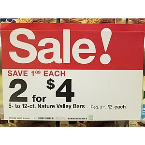 YMMV - Target 2 for $4 on 5- to 12-ct Natural Valley Bars $1.60