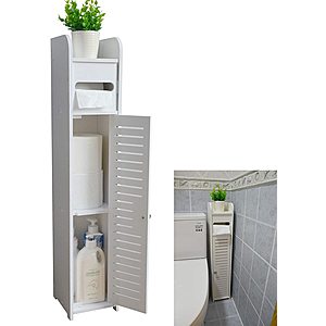Aojezor Small Bathroom Storage Corner Vanity Cabinet $18 + Free Shipping