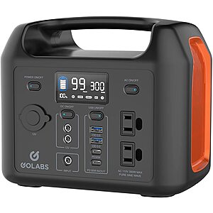 Golabs Portable Power Station 300Wh LiFePO4 Battery Backup (Orange) for $168 at Amazon