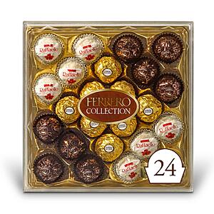24-Count Ferrero Rocher Collection, Fine Hazelnut Milk Chocolates (Assorted Coconut Candy and Chocolates) $7.49 w/ S&S + Free Shipping w/ Prime or on orders over $25