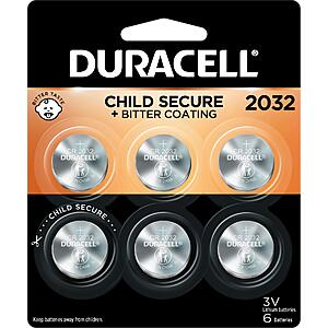 6-Count Duracell 2032 Lithium 3V Coin Batteries $3.74 w/ subscribe & save