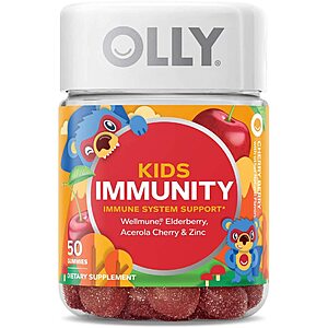 50-Count OLLY Kids Immunity Gummy (Cherry Berry) $4.85 w/ Subscribe & Save