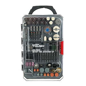 Hyper Tough 208 Piece Rotary Tool Accessory Kit Rotary Tool Mandrels with Storage Case - $9.88