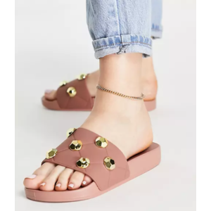 Select Footwear: Asos Design Wide Fit Finery Quilted Studded Sliders $4.70 & More Free S/H Orders $49+