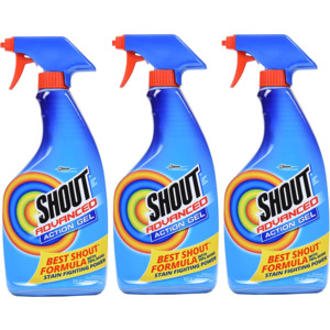 3-Pack 22-Oz Shout Advanced Spray & Wash Laundry Stain Remover Gel $10.35 w/ S&S + Free Shipping w/ Prime or on orders over $25